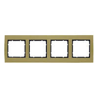 Дизайнерская рамка 4 местная, золотой/антрацитовый, алюминий, 10143016 Berker, серия B.3