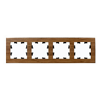 Дизайнерская рамка 4 местная, бамбук, дерево, ATN353204 Schneider Electric, серия Atlas Design Nature