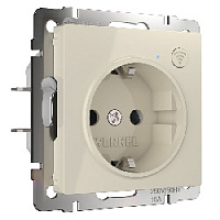 Умная встраиваемая розетка с заземлением и защитными шторками, слоновая кость, W1171603 Werkel