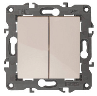 Дизайнерский выключатель, слоновая кость, Б0034231 Эра, двухклавишный, серия Elegance