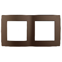 Дизайнерская рамка 2 местная, бронза, Б0019371 Эра, серия 12