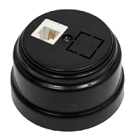 Ретро розетка телефон, черный, ТР4-5201 черный Bylectrica