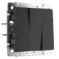 Дизайнерский выключатель, черный матовый, W1130008 Werkel, трехклавишный