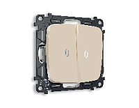 Комплект механизма 2-кл выключателя с подсветкой 5600K нейтральный белый свет, бежевый матовый, MO324015 Ambrella Volt, двухклавишный