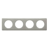 Дизайнерская рамка 4 местная, серый глянец, 066604 Legrand, серия Celiane