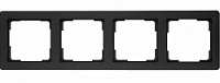 Дизайнерская рамка 4 местная, матовый черный, 81104RPB Wedder, серия R2