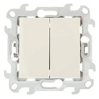 Дизайнерский выключатель Push&Go, слоновая кость, 2420398-031, Simon, двухклавишный, серия 24 Harmonie