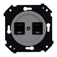 Ретро розетка RJ45, C.5E | UTP | T568A-B интернет, титан, B3-302-26M BIRONI