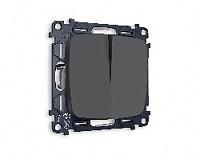 Комплект механизма 2-кл выключателя, графит мягкое касание, MO903010 Ambrella Volt, двухклавишный