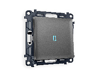 Комплект механизма 1-кл выключателя с подсветкой 10000K голубой свет, антрацит серый, MA652020 Ambrella Volt, одноклавишный