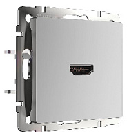 Дизайнерская розетка HDMI, серебряный глянцевый, WL06-60-11 Werkel