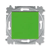 Дизайнерский выключатель кнопочный, зеленый / дымчатый черный, 2CHH599145A6067, ABB, одноклавишный, серия Levit