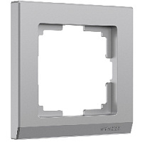 Дизайнерская рамка 1 местная, серебряный, поликарбонат, W0011806 Werkel