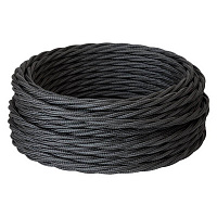 Витой силовой кабель 3*1.5, черный, RetroElectro