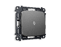 Комплект механизма 1-кл проходного выключателя с подсветкой 5600K нейтральный белый свет, антрацит серый, MO652035 Ambrella Volt, одноклавишный