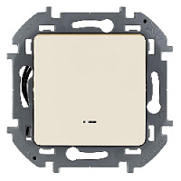 Дизайнерский выключатель с подсветкой, слоновая кость, 673611 Legrand, одноклавишный, серия Inspiria