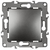 Дизайнерский выключатель, графит, Б0019303 Эра, одноклавишный перекрестный, серия 12
