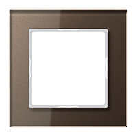 Дизайнерская рамка 1 местная, стекло мокко, AC581GLMO Jung, серия A Creation