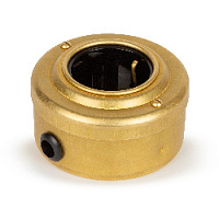 Ретро розетка с черной вставкой, с з/к и шторками электрическая, золото, 20105-6 Vintage-Brass