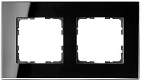 Дизайнерская рамка 2 местная, черное стекло, 81002GB Wedder, серия R3