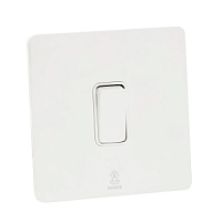 Дизайнерский выключатель Vega Белый лед, BVW1KXB Bonze одноклавишный перекрестный