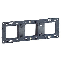 Суппорт трехместный для рамок и механизмов, серый, 080253 Legrand, серия Celiane