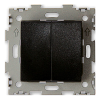 Дизайнерский выключатель, черный, GL-W102-PBCM, CGSS, двухклавишный, проходной, серия Эстетика