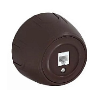 Дизайнерская розетка компьютерная RJ-45, 7700888, коричневый, OneKeyElectro, серия Rotondo