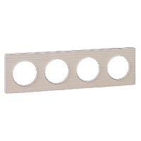 Дизайнерская рамка 4 местная, бук/белый, S52P808M Schneider Electric, серия Odace