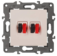 Дизайнерская аудио розетка двойная, слоновая кость, Б0034327 Эра, серия Elegance