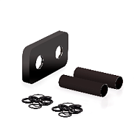 Маскировочный комплект для труб, с прямоугольным отражателем, черный матовый, 0494-1500V16S, S.R.Rubinetterie