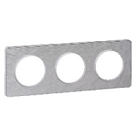 Дизайнерская рамка 3 местная, алюминий Martele/белый, S52P806K Schneider Electric, серия Odace