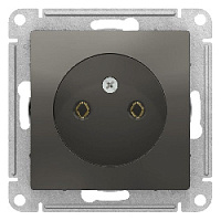 Дизайнерская розетка без заземления, сталь, ATN000941 Schneider Electric, серия Atlas Design