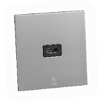 Дизайнерская розетка HDMI Aura Никель браш, BANHD Bonze