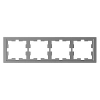 Дизайнерская рамка 4 местная, нержавеющая сталь, MTN4040-6536 Schneider Electric, серия Merten D-Life