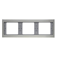 Дизайнерская рамка 3 местная, нержавеющая сталь, матовый лак, металл, 13737004 Berker, серия K.5