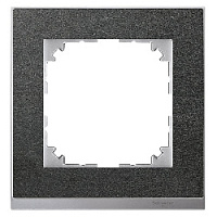 Дизайнерская рамка 1 местная, сланец/алюминий, MTN4010-3669 Schneider Electric, серия Merten System M-Pure Decor