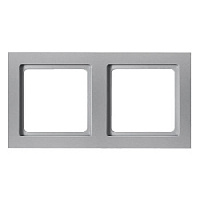 Дизайнерская рамка 2 местная, алюминиевый, бархатный лак, 10126094 Berker, серия Q.3