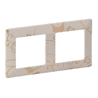 Дизайнерская рамка 2 местная, ампир бежевый, 754112 Legrand, серия Valena Life