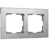 Дизайнерская рамка 2 местная, серебряный, алюминий, W0021706 Werkel