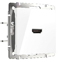 Дизайнерская розетка HDMI, белый глянцевый, W1186001 Werkel