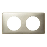 Дизайнерская рамка 2 местная, титан, 068902 Legrand, серия Celiane