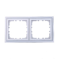 Дизайнерская рамка 2 местная, серебристый металлик, 894203-1 LK Studio, серия LK80 Classic