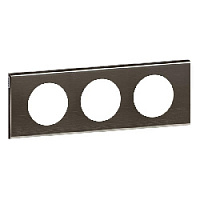 Дизайнерская рамка 3 местная, черный никель, 069033 Legrand, серия Celiane