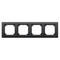 Дизайнерская рамка 4 местная, антрацит, MTN486414 Schneider Electric, серия Merten System M-Plan