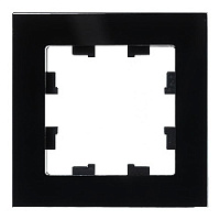 Дизайнерская рамка 1 местная, черный матовый, стекло, ATN331001 Schneider Electric, серия Atlas Design Nature