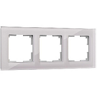 Дизайнерская рамка 3 местная, дымчатый, стекло, W0031117 Werkel
