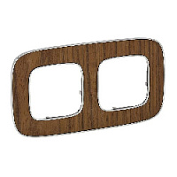 Дизайнерская рамка 2 местная, орех, дерево, 754462 Legrand, серия Valena Allure