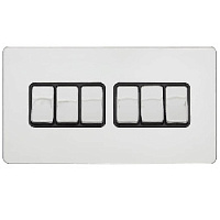Ретро выключатель возвратный Ultimate II Жемчужный бархат, G2566-2-86-PC T&J Electric шестиклавишный проходной