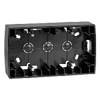 Коробка для открытого монтажа, низкая, 2 местная, графит, 82760-38 Simon, серия 82